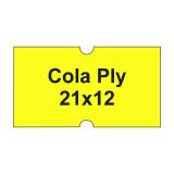 Etikety cen. COLA PLY 21x12 hranaté - 1250 etiket/kotouček, žluté