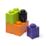 LEGO úložné boxy Multi-Pack 4 ks - fialová, černá, oranžová, zelená