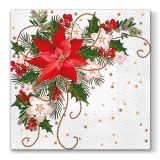 Ubrousky PAW L 33x33cm Poinsettia Composition