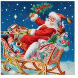 Ubrousky TaT 33x33cm Santa Claus on a sleigh