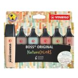 Zvýrazňovač STABILO BOSS ORIGINAL NatureCOLORS - 6 ks sada