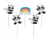 Dortové svíčky 5 ks pikery - Panda