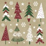 Ubrousky DAISY L (20ks) Christmas Trees on Kraft