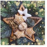 Ubrousky PAW Dekor L (20ks) Gingerbread Stars