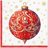 Ubrousky PAW Dekor L (20ks) Red Bauble with Ornament