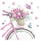 Ubrousky DAISY L (20ks) Pink Bicycle with Basket