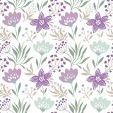 Ubrousky DAISY L (20ks) Violet and Mint Flowers Wallpaper