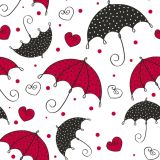 Ubrousky DAISY L (20ks) Lovely Umbrellas with Red Hearts