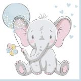 Ubrousky MAKI L (20ks) Baby Elephant with Blue Balloon