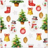 Ubrousky PAW TETE L (20ks) Snowmen Pattern