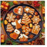 Ubrousky PAW TETE L (20ks) Gingerbread Icing Decorated