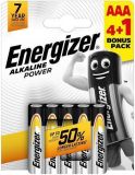 Baterie Alkaline Power, AAA, 4+1 ks, ENERGIZER EPAAAB4+1 ,balení 5 ks