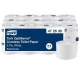 Toaletní papír OptiServe, bílá, bezdutinkový, průměr 13,1 cm, 2 vrstvy, systém T7, Advanced, TORK  ,balení 24 ks