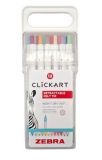 Fixy Clickkart, 12 barev, 0,6 mm, stiskací mechanismus, ZEBRA 2718