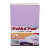 Obálky Pastel, mix pastelových barev, C6, pogumovaný povrch, PUKKA PAD 9059-ENV ,balení 25 ks