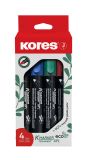 Popisovač Kores K-Marker Permanent ECO - sada 4 ks / kulatý hrot