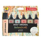 Zvýrazňovač STABILO® BOSS ORIGINAL NatureCOLORS / sada 6 ks