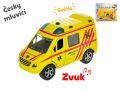 Kids Globe Traffic ambulance CZ 11cm kov zpětný chod na baterie česky mluvící se světlem v