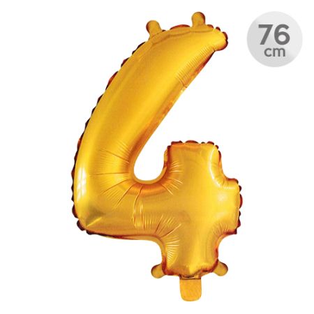 Balón narozeninový 76 cm - číslo 4, zlatý