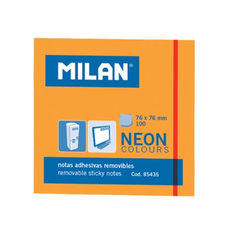 Blok lep MILAN NEON 76 x 76 mm oranžový