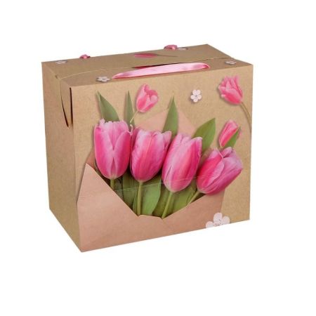 Dárková taška Bag box - Flowers (22,5x13,5x20 cm)