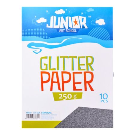 Dekorační papír A4 10 ks černý glitter 250 g