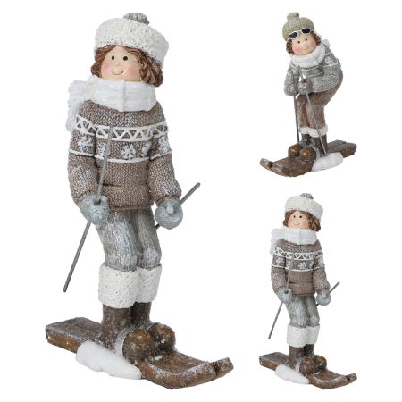 Figurka - Děti na lyžích 16 cm (2 varianty)