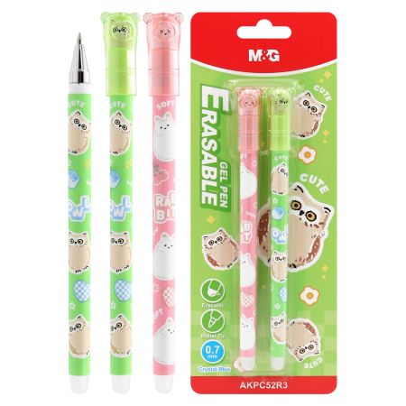 Gelový/gumový váleček M&G iErase Soft Animals - Sova (0,7 mm) modrá náplň