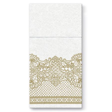 Kapsy na příbory PAW AIRLAID 40x40cm Royal Lace Gold, 25 ks/bal