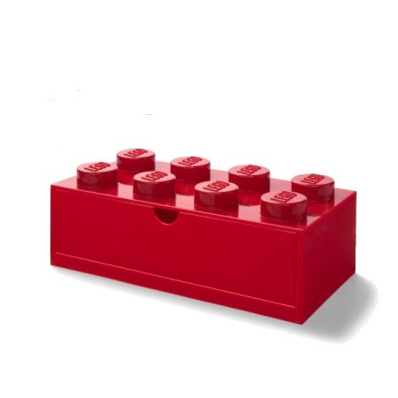 LEGO stolní box 8 se zásuvkou - červená