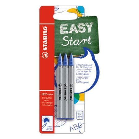 Náplň do kuličkového pera STABILO EASY original 0,3 mm - modrá 3ks/blistr