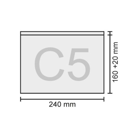 Obálka C5 transportní / průhledná 240 x 160 + 20 mm, bal / 100 ks