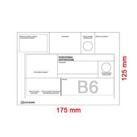 Obálky B6 125x175 mm doporučeně