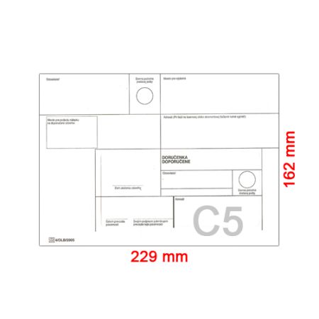 Obálky C5 162x229 mm doporučeně, 500 ks