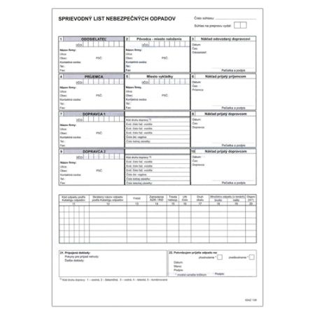 Průvodní dopis nebezpečných odpadů A4 8-list (136)