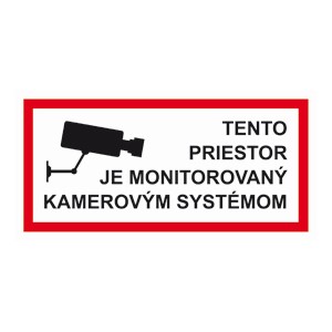 Samolepka - Tento priestor je monitorovaný...