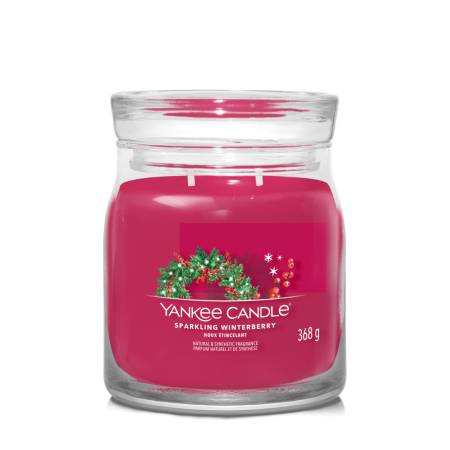 Svíčka Yankee Candle - SPARKLING WINTERBERRY, střední