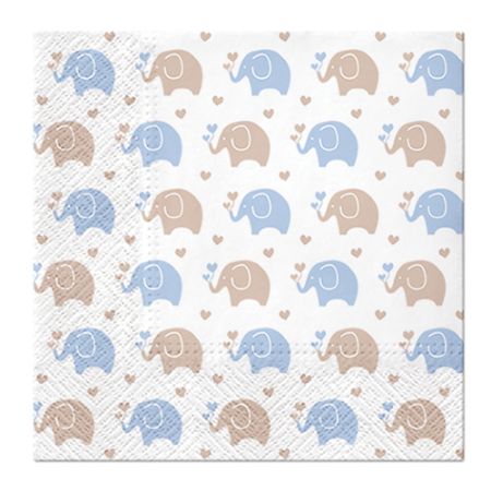 Ubrousky PAW L 33x33cm Baby Elephants blue