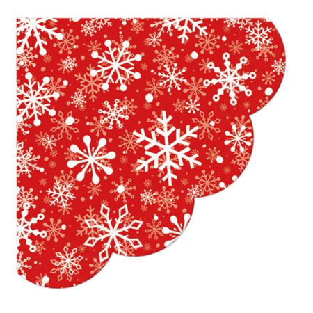 Ubrousky PAW L 33x33cm Christmas Snowflakes light red