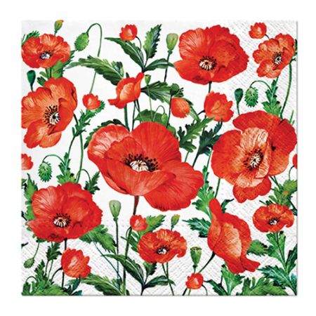 Ubrousky PAW L 33x33cm Flanders Poppy