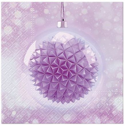 Ubrousky PAW L 33x33cm Lavender glass bauble