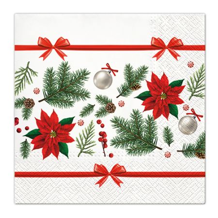 Ubrousky TaT 33x33cm Festive Poinsetia