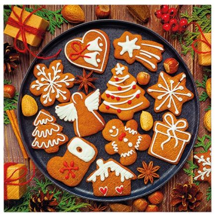 Ubrousky TaT 33x33cm Gingerbread icing decorated