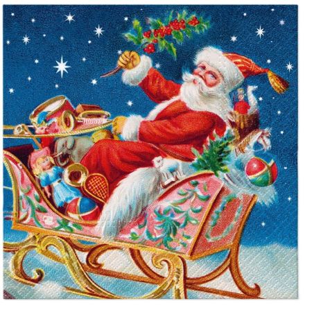 Ubrousky TaT 33x33cm Santa Claus on a sleigh