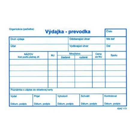 Výdejka - Převodka A6 (173)