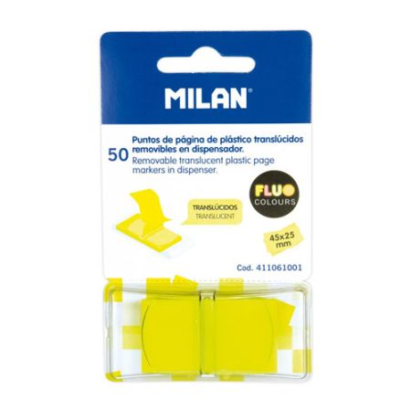 Blok lep MILAN FLUO záložka PVC 45 x 25 mm žlutá