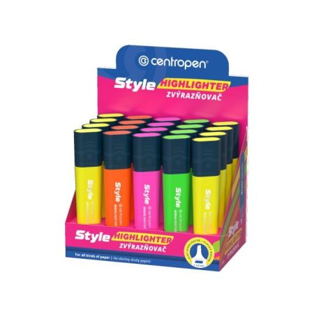 Zvýrazňovač CENTROPEN 6252 Style Soft (klínový hrot 1-4,6 mm) 4 fluo barvy