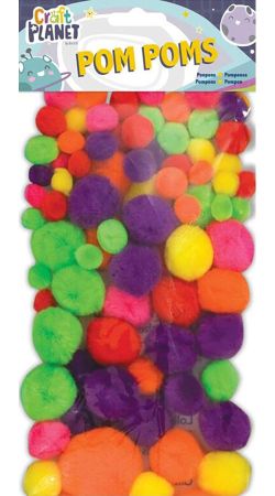 pom poms CPT 6621109 100ks neon mix barev