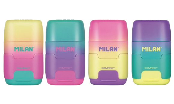 ořezávátko Milan  COMPACT SUNSET (319) na 2 tužky s gumou