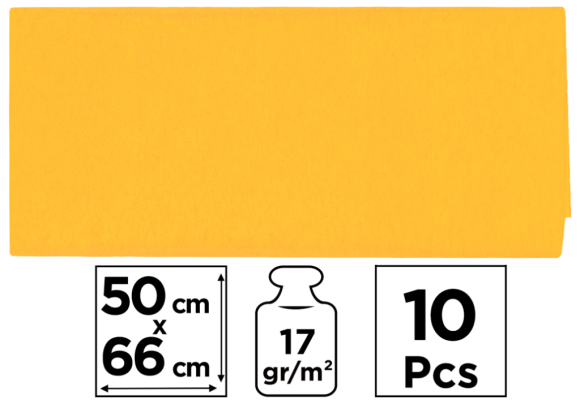 papír hedvábný 50x66 10ks oranžový světlý PN221-03